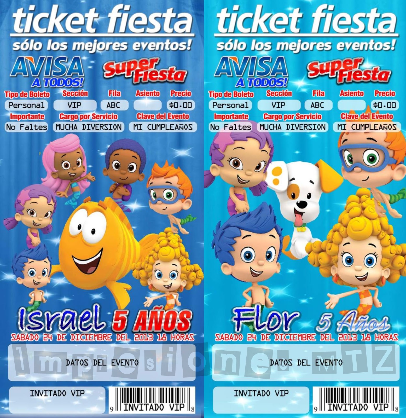 Impresiones MTZ TICKET FIESTA