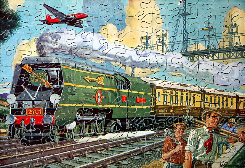 STEAM TRAINS AND JIGSAW PUZZLES Kolorbax Wooden Jigsaw