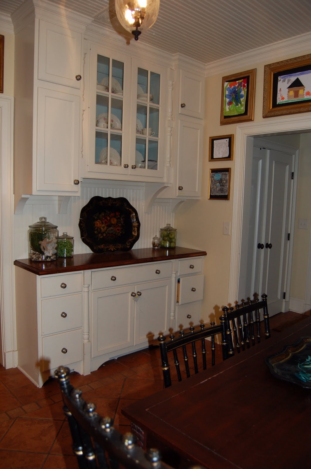 Bathroom base cabinets Terracotta Floor Kitchen White Cabinets