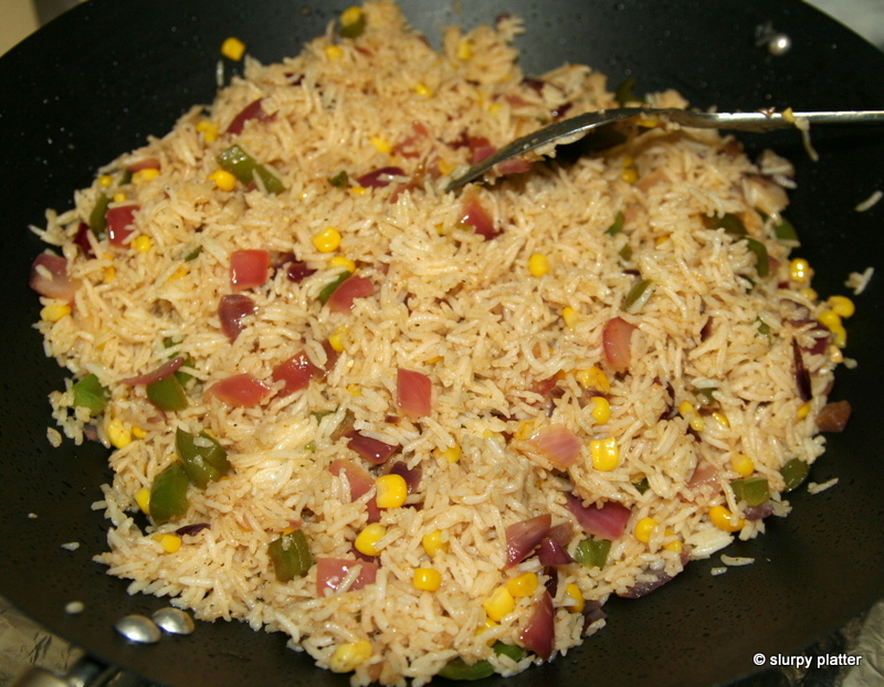 Corn Capsicum Fried Rice Slurpy Platter