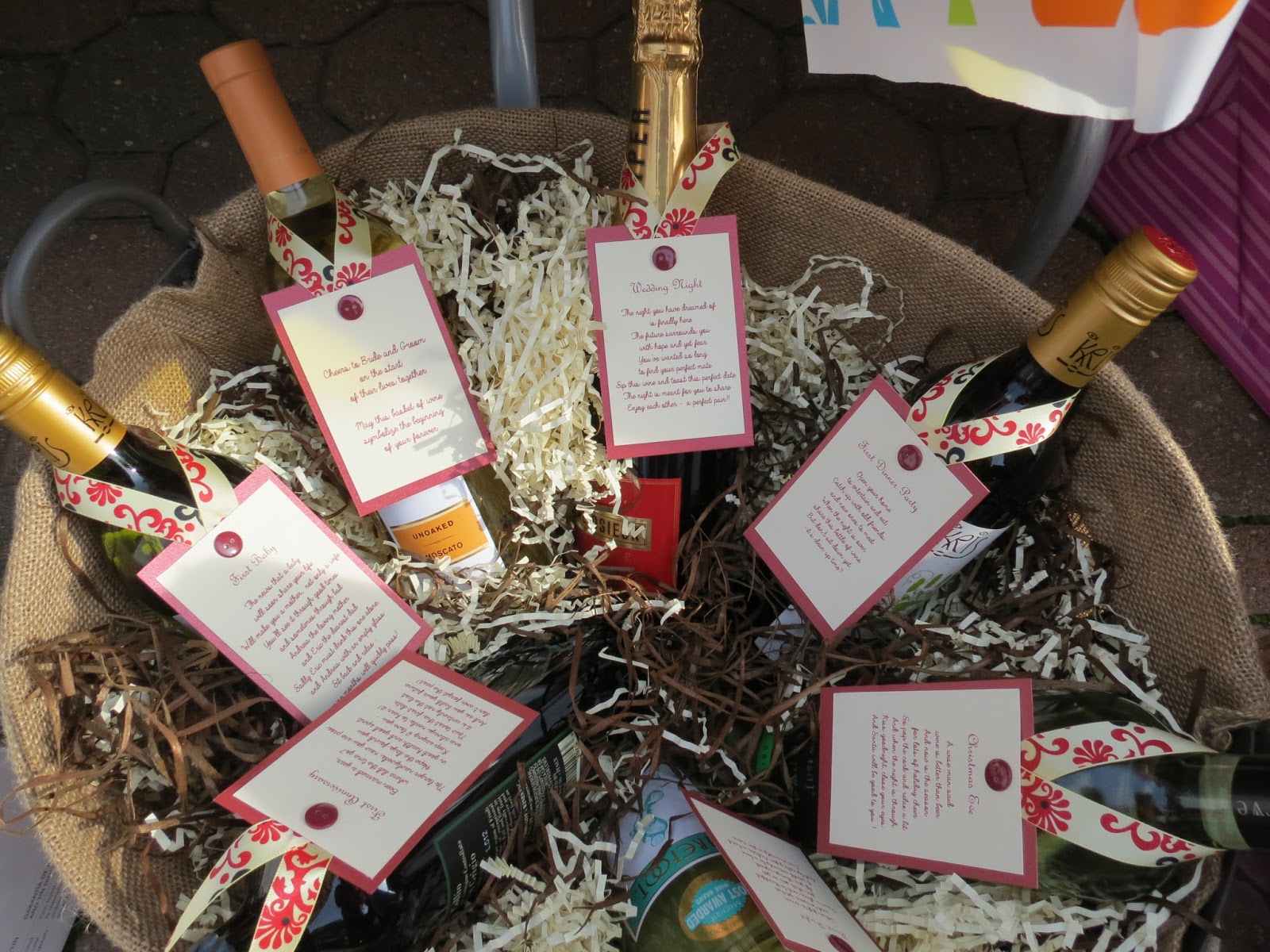 Wine Basket Bridal Shower Gift Printable Poem Gift Tags Artofit My