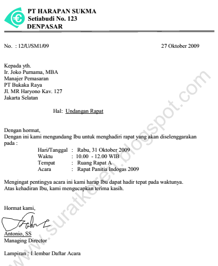 Surat Undangan Rapat