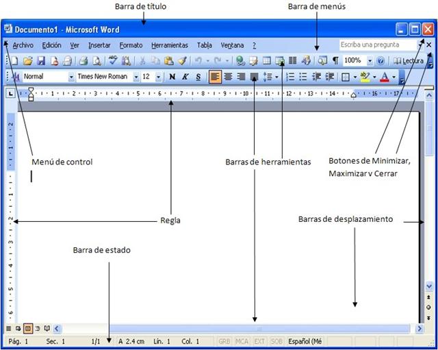 FUNCIONES DE LAS BARRAS DE WORD funciones de las barras de word: