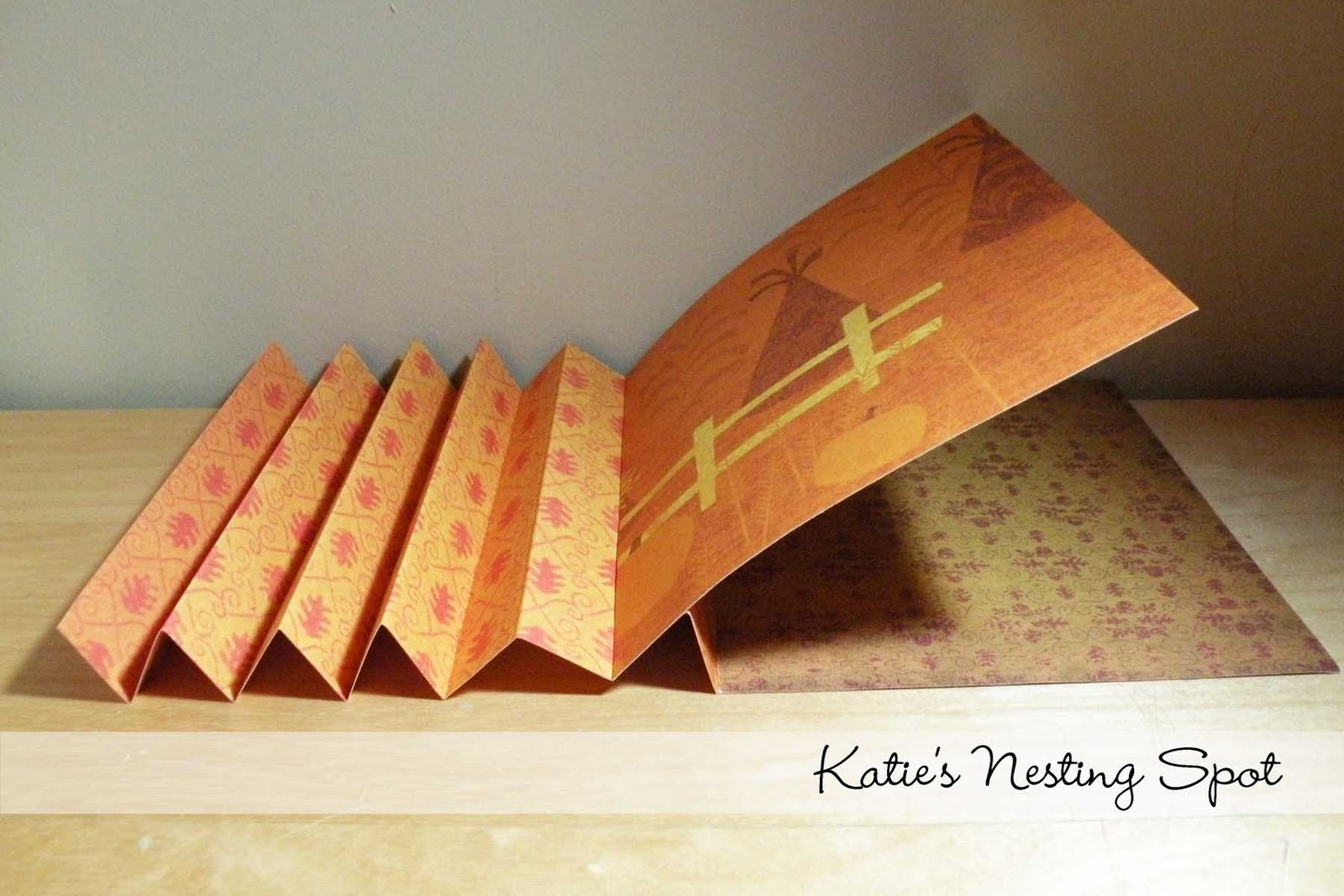 Katie's Nesting Spot Tutorial Handmade Book with Accordion Fold Binding