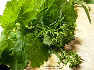 Organic Spring Rapini or Broccoli Raab freshly cut and rinsed