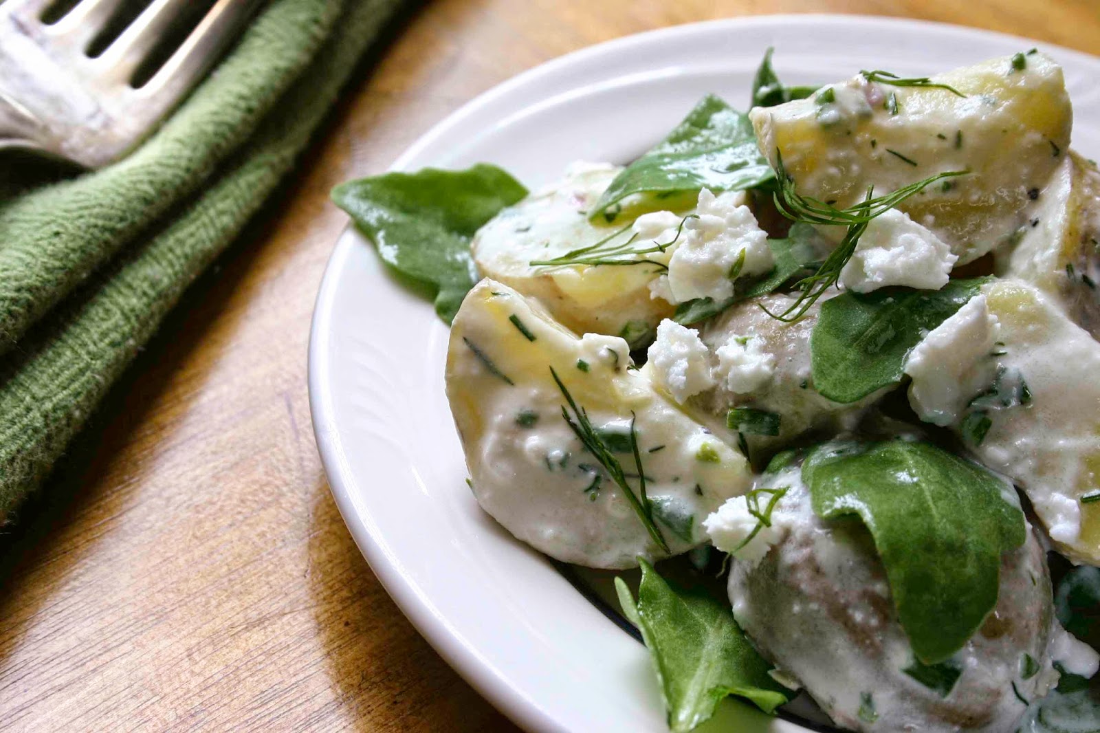 The Glorified HomeChef Buttermilk Potato Salad with Feta and Arugula