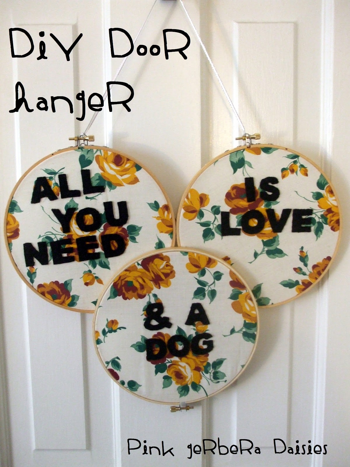 Pink Gerbera Daisies DIY Door Hanger