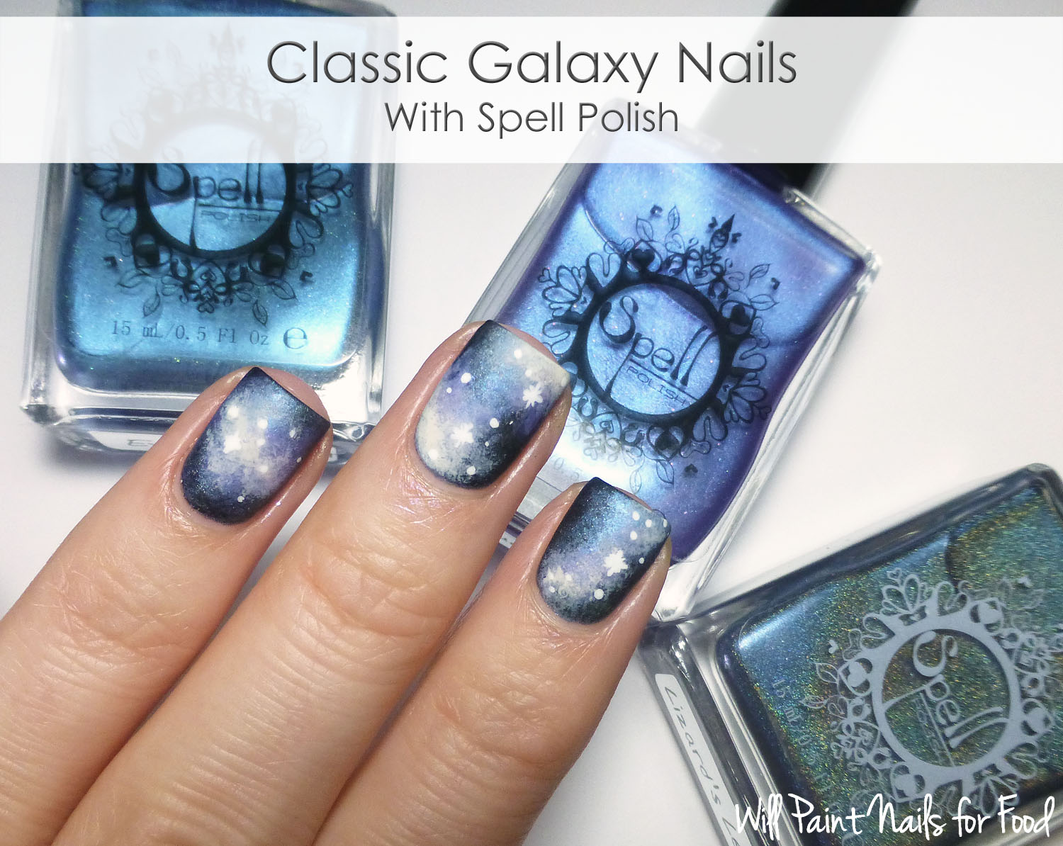 Galaxy Nails with Spell Polish