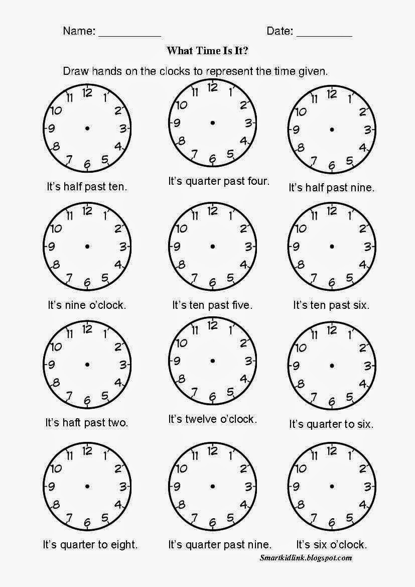 FUN & LEARN Free worksheets for kid แบบฝึกหัด Telling Time / What