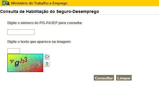 Consulta de habilitação do seguro-desemprego