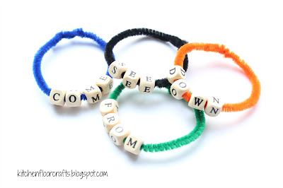 Kitchen Floor Crafts: Sight Word Bracelets