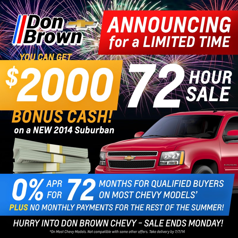 72 Hour Sale At Don Brown Chevrolet