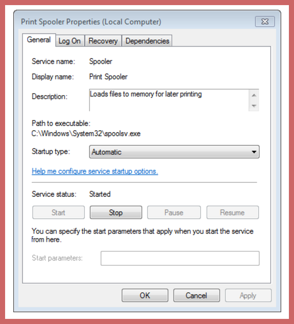 Printer Spooler Service Is Not Running Vista infotrust