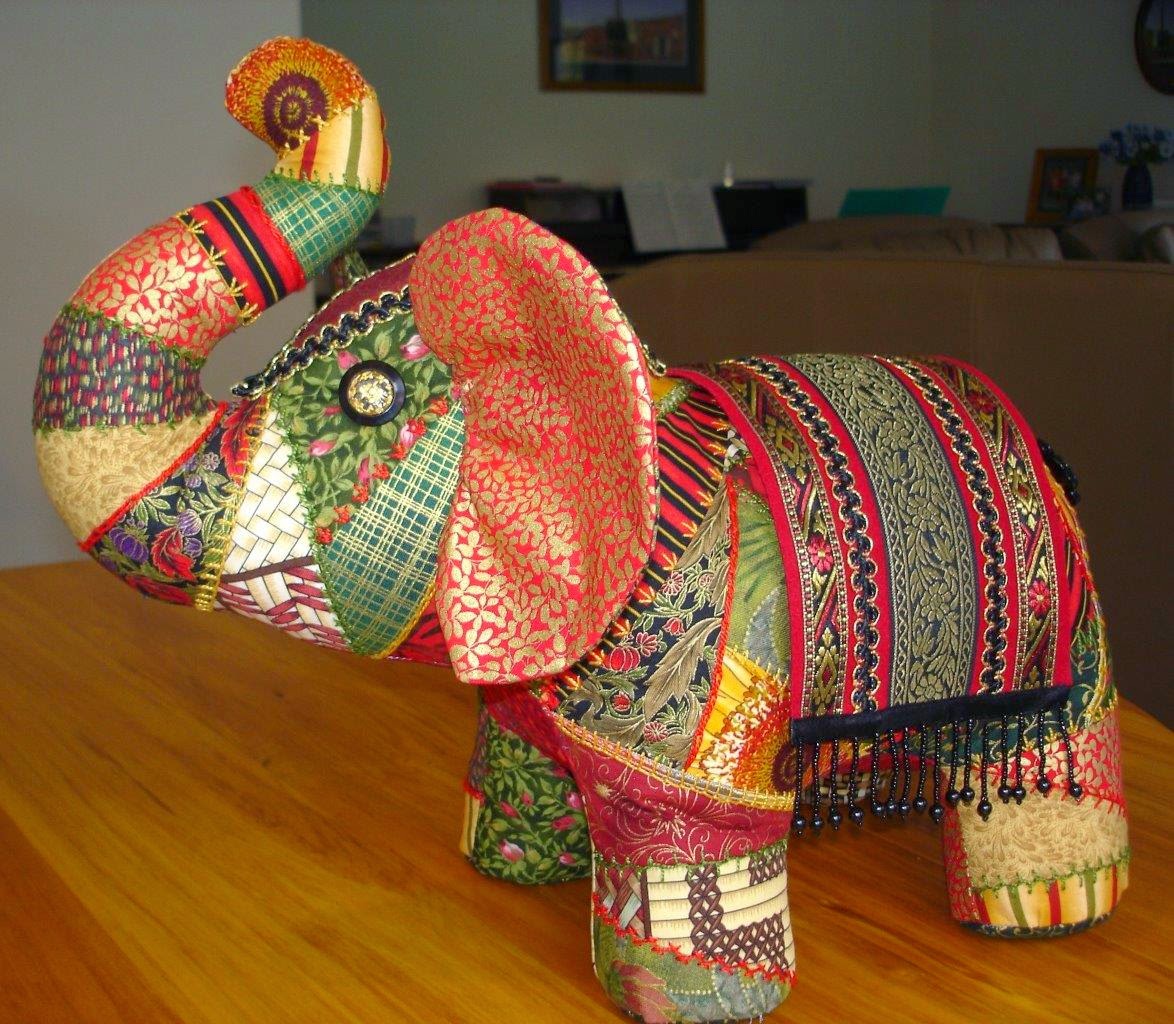 patchwork stuffed elephant