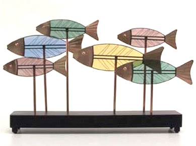colorful fish sculpture