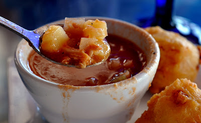 Chowder and Clam Cakes at Top of the Bay on Oakland Beach in Warwick, RI - Photo by Taste As You Go