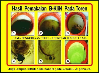 Langkah pembersihan yang cepat menggunakan B-klin B-klin sangat cepat membersihkan Noda bandel