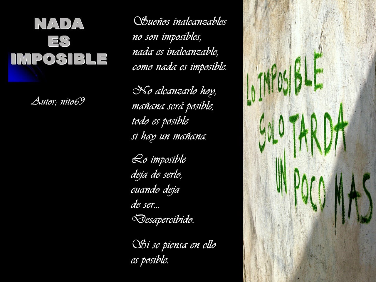 NADA ES IMPOSIBLE