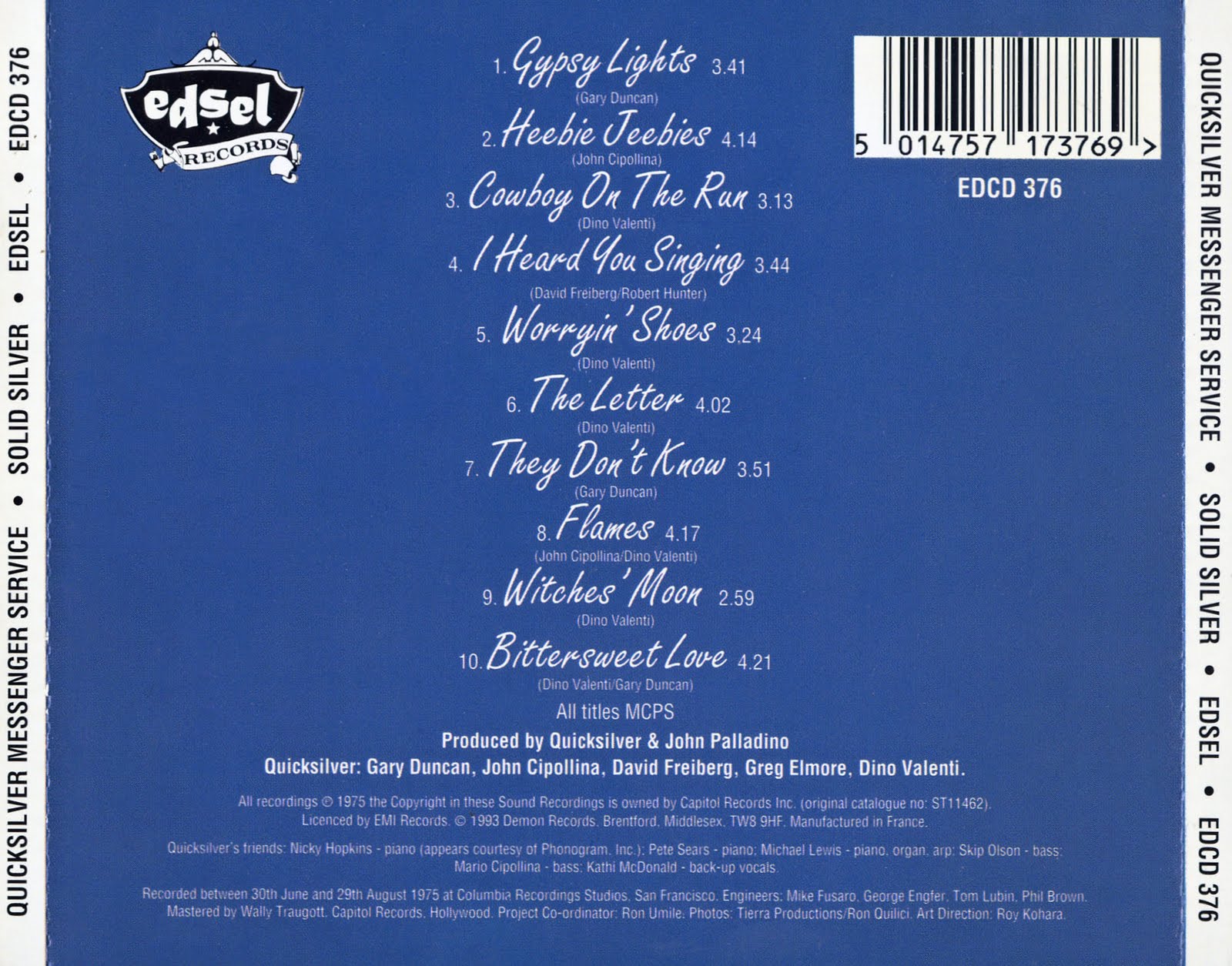 OidalERocKProG Quicksilver Messenger Service Solid Silver (1975