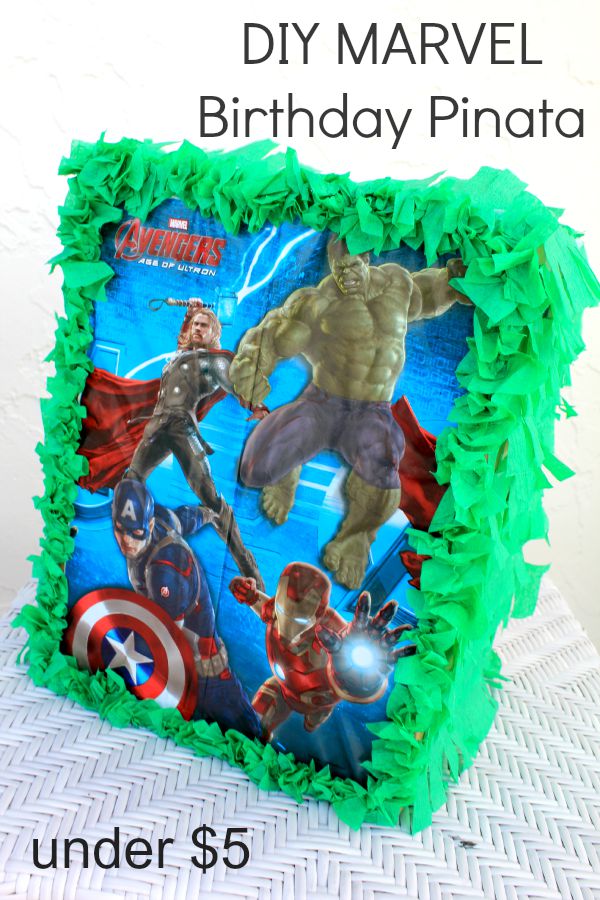 DIY Marvel Avengers Birthday Pinata #BDayOnBudget #ad