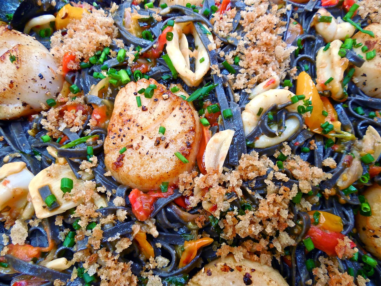 Haute + Heirloom Date Night Squid Ink Pasta with Calamari, Mussels