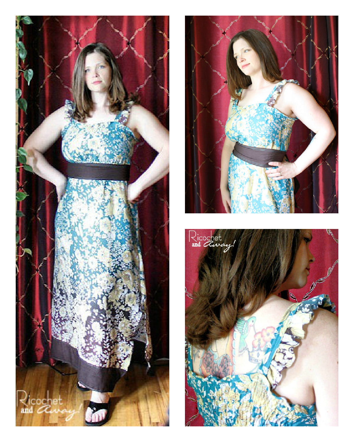 Ricochet and Away! DIY paternless maxi dress