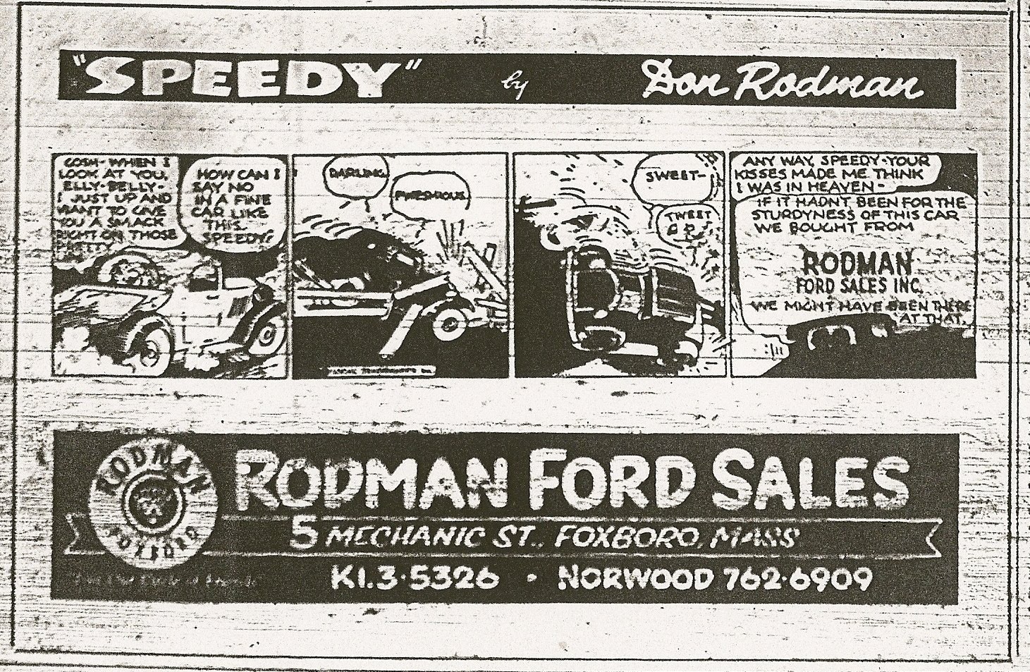 Bill Milhomme Rodman Ford Foxboro Early Days 19601964