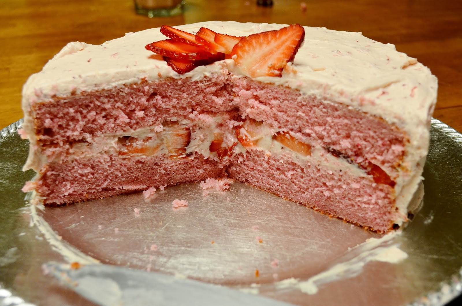 Our Beautiful Mess Strawberry Cake with Strawberry Cream Cheese Frosting