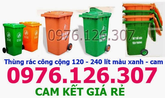 Thùng rác GIÁ RẺ: thùng rác 120l, 240 lít, xe đẩy rác 660l - giao hàng tận nơi