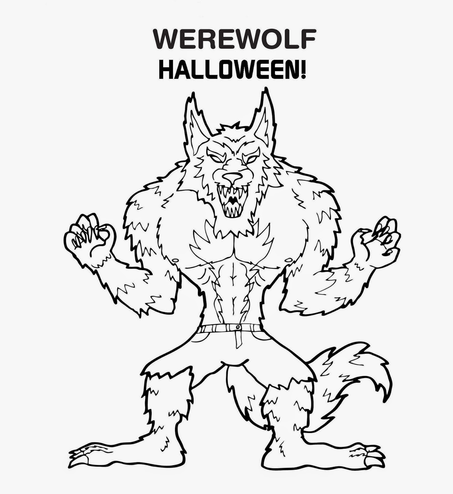 Free Werewolf Halloween Coloring Pages