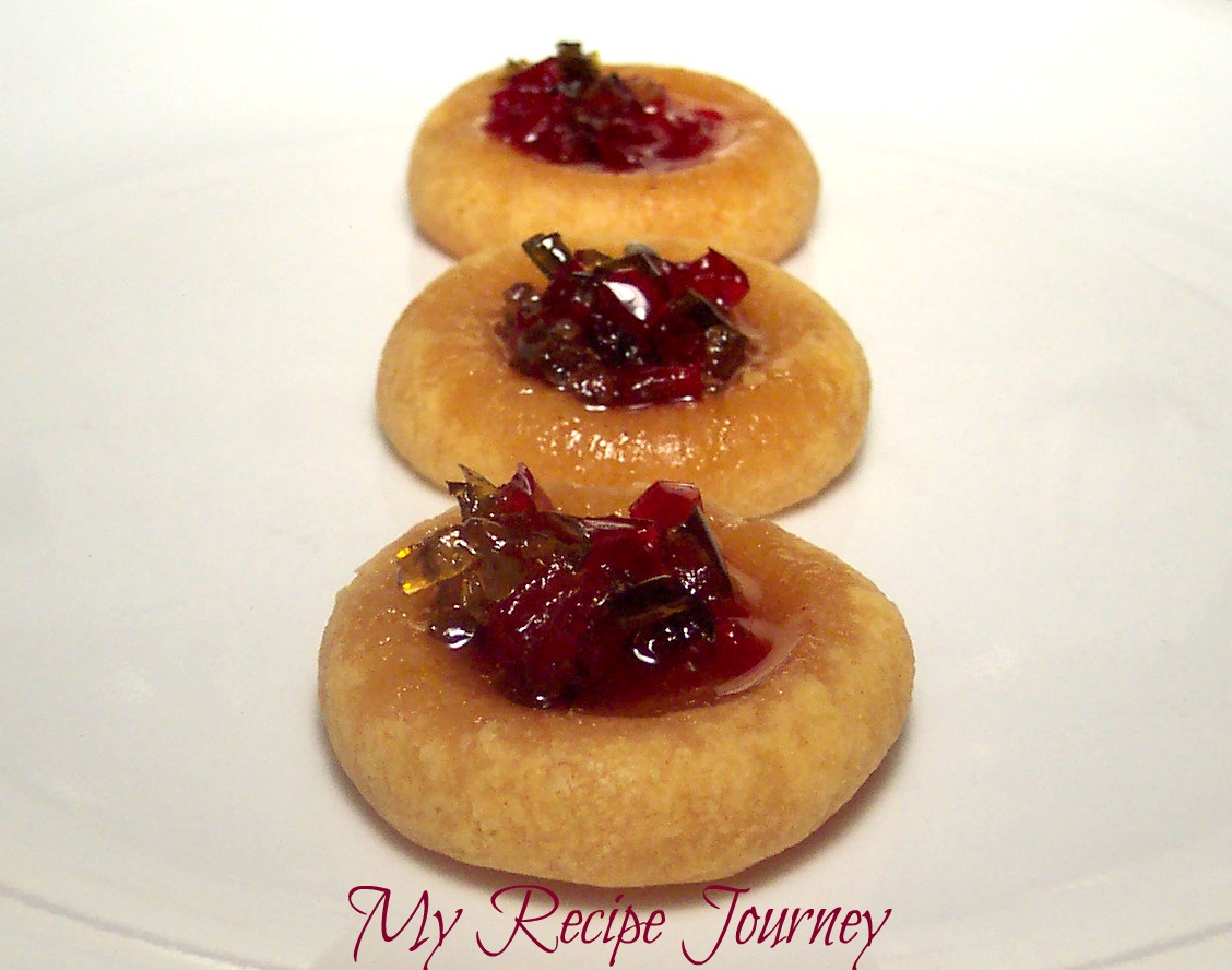 My Recipe Journey Cheesy Thumbprint Cookies with Hot Pepper Jelly
