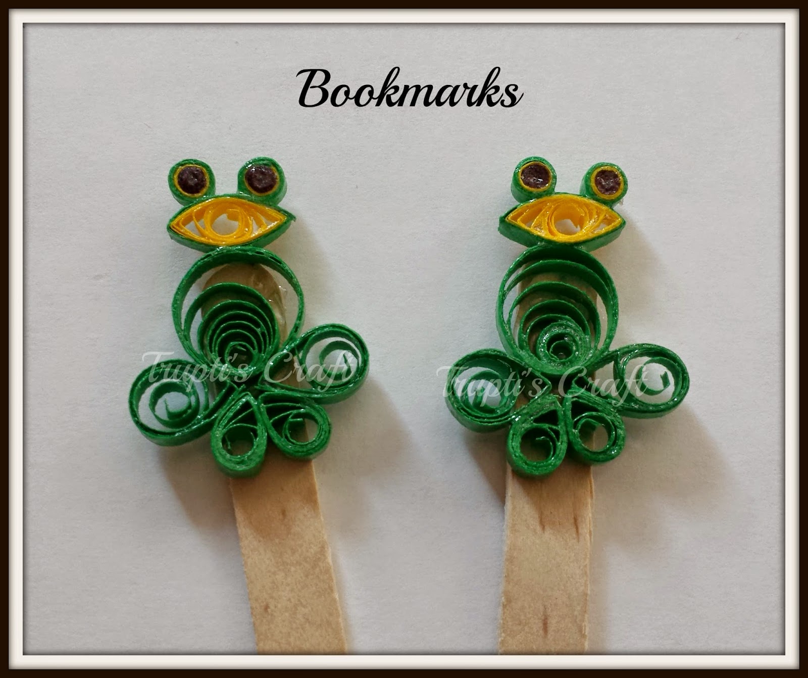 Trupti's Craft Paper Quilling Frogs