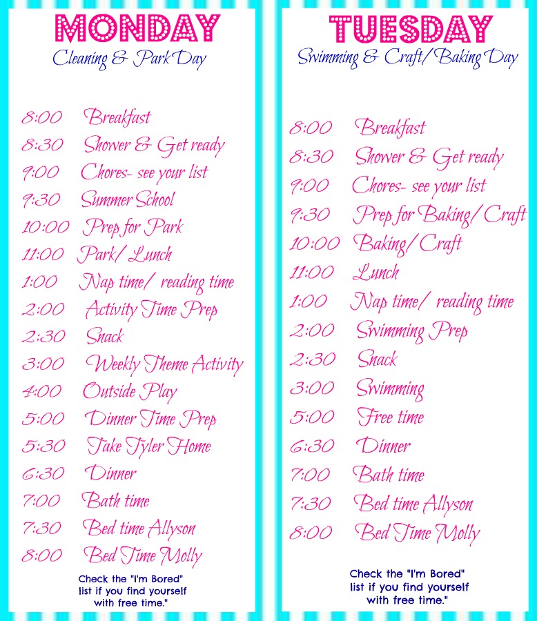make your own school schedule
