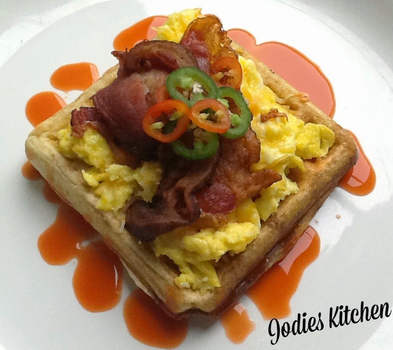 Jodies Kitchen Bacon Egg and Cheese Waffle