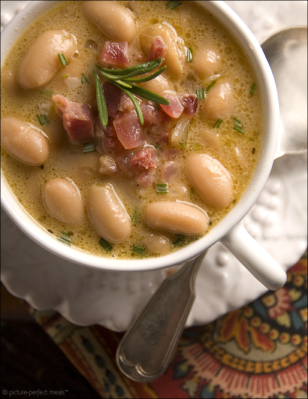Cooking from Pinterest Tuscan White Bean Soup with Rosemary and Pancetta