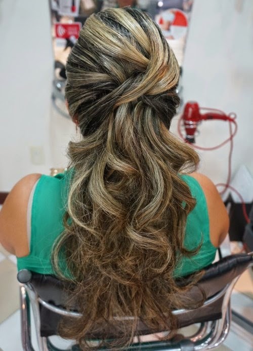 penteado de festa semi preso