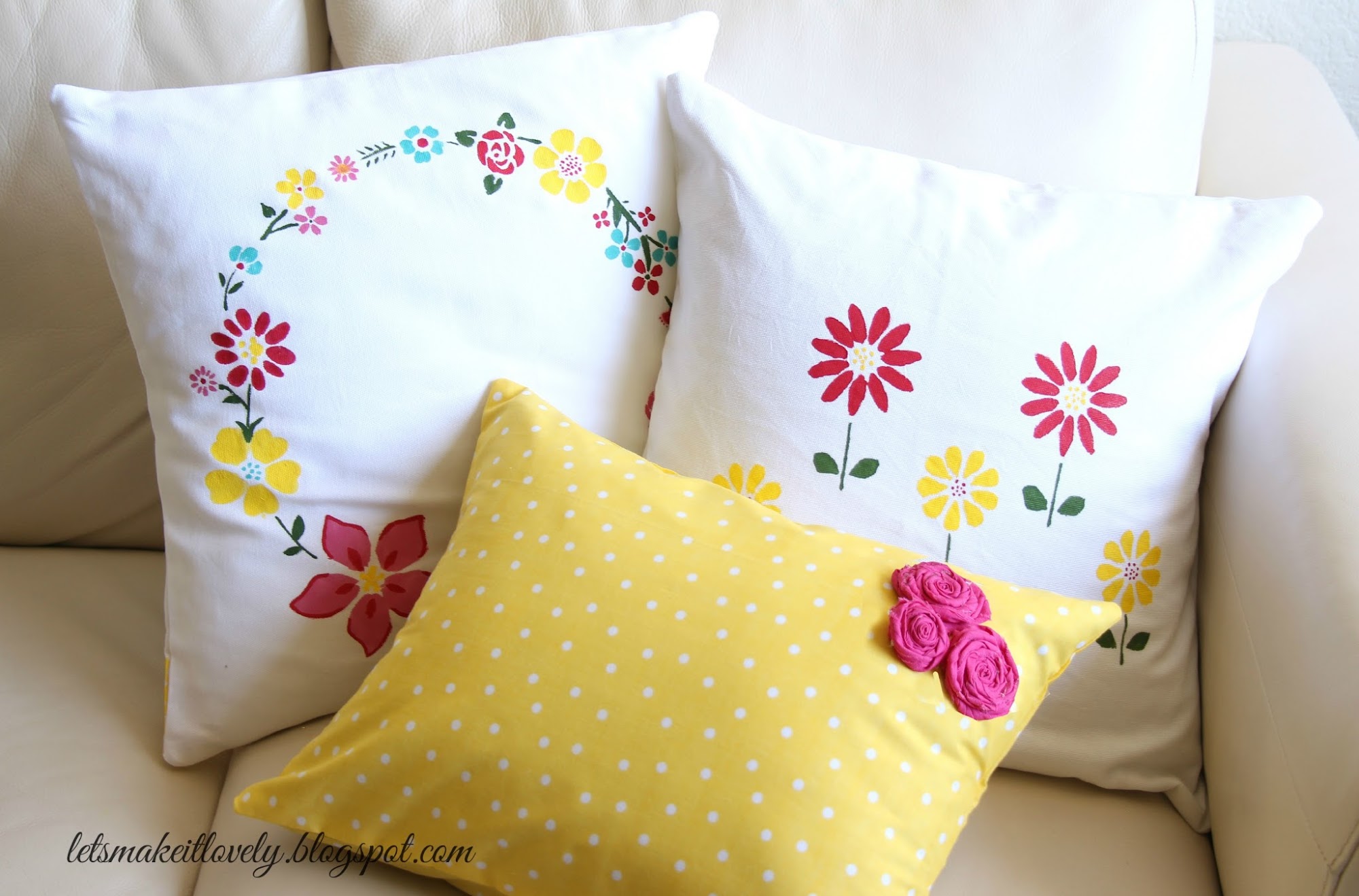 Let's make it lovely Paint and Sew Pillow Covers Tutorial