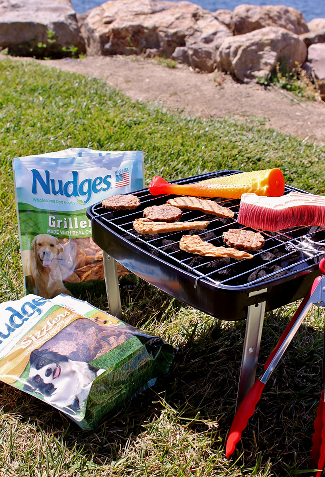 Your dog nudges you to get out, live healthier, and live happier, #NudgeThemBack with Nudges natural, USA made, Grillers and Sizzlers dog treats from Walmart. #ad