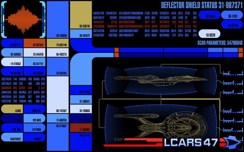 LCARS 47 Deflector Shield (with changeable ship class MSD)
