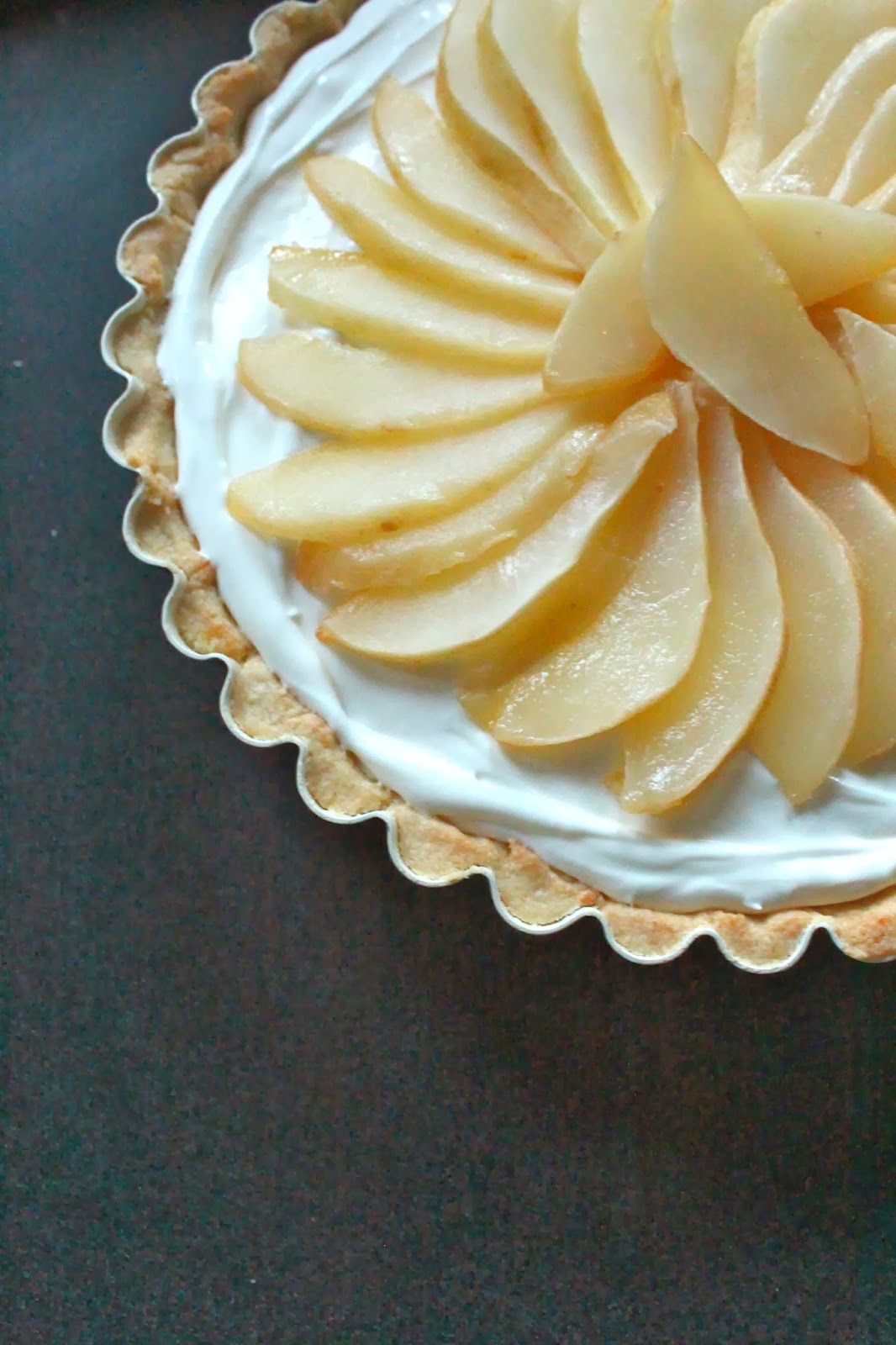 Carey On Lovely Honey Roasted Pear and Goat Cheese Tart