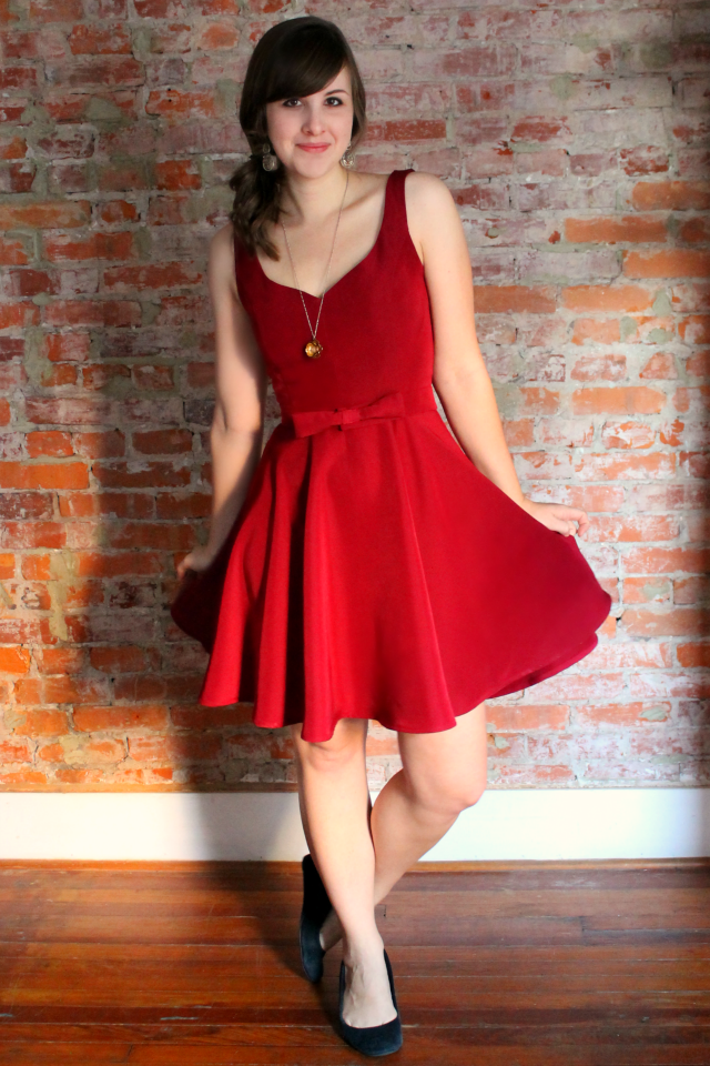 classy red dress