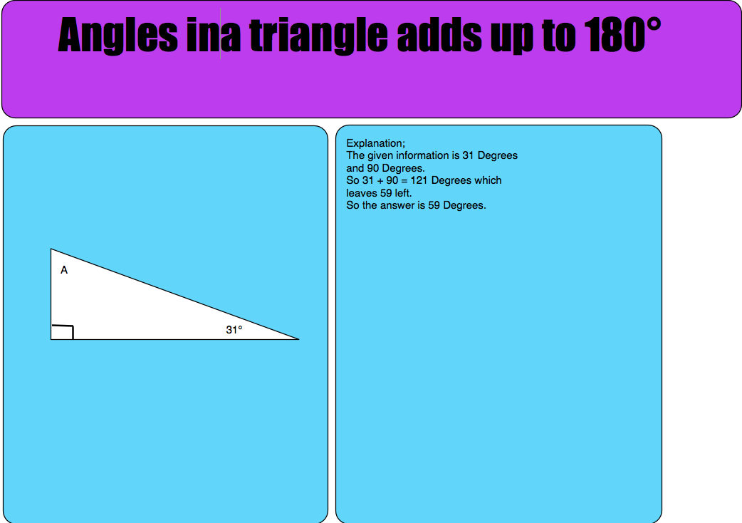 Room5 Angles in a triangle adds up to 180 degrees!