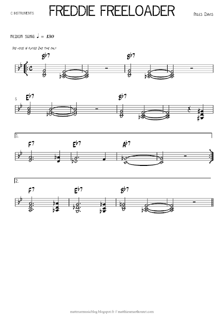 freddie freeloader lead sheet