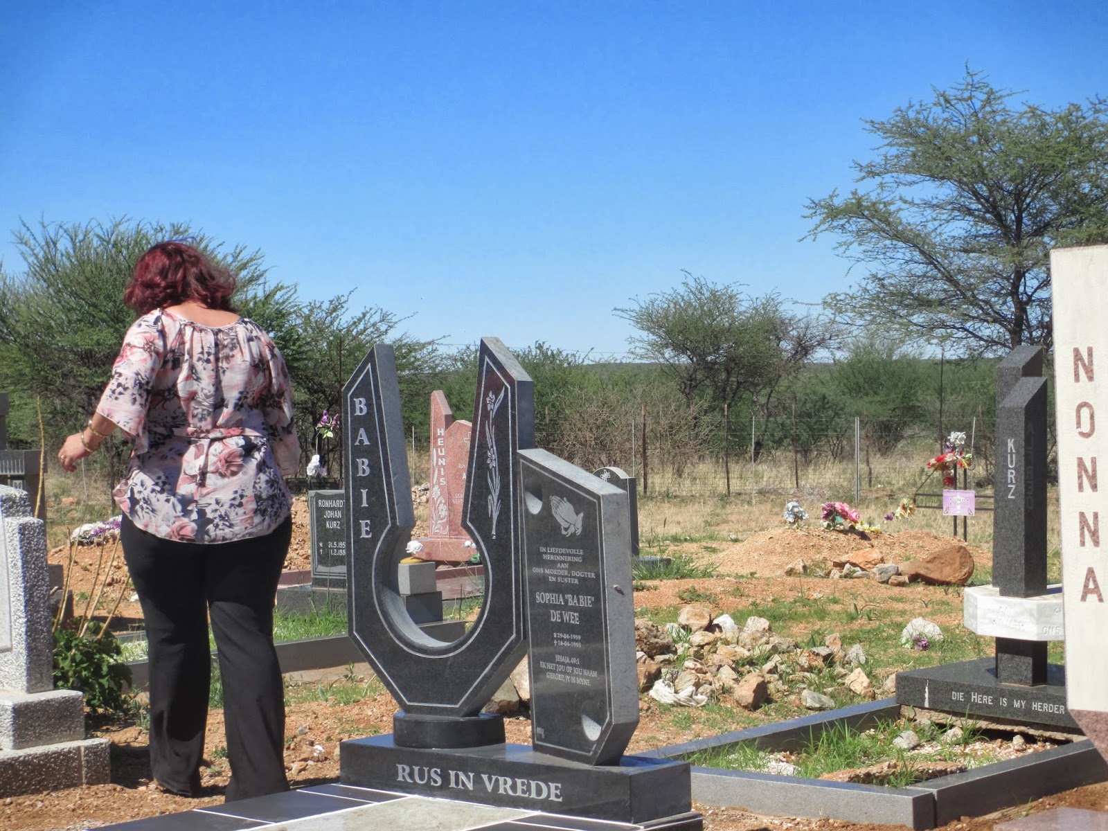 Loletta in Namibia Tombstone Dedication