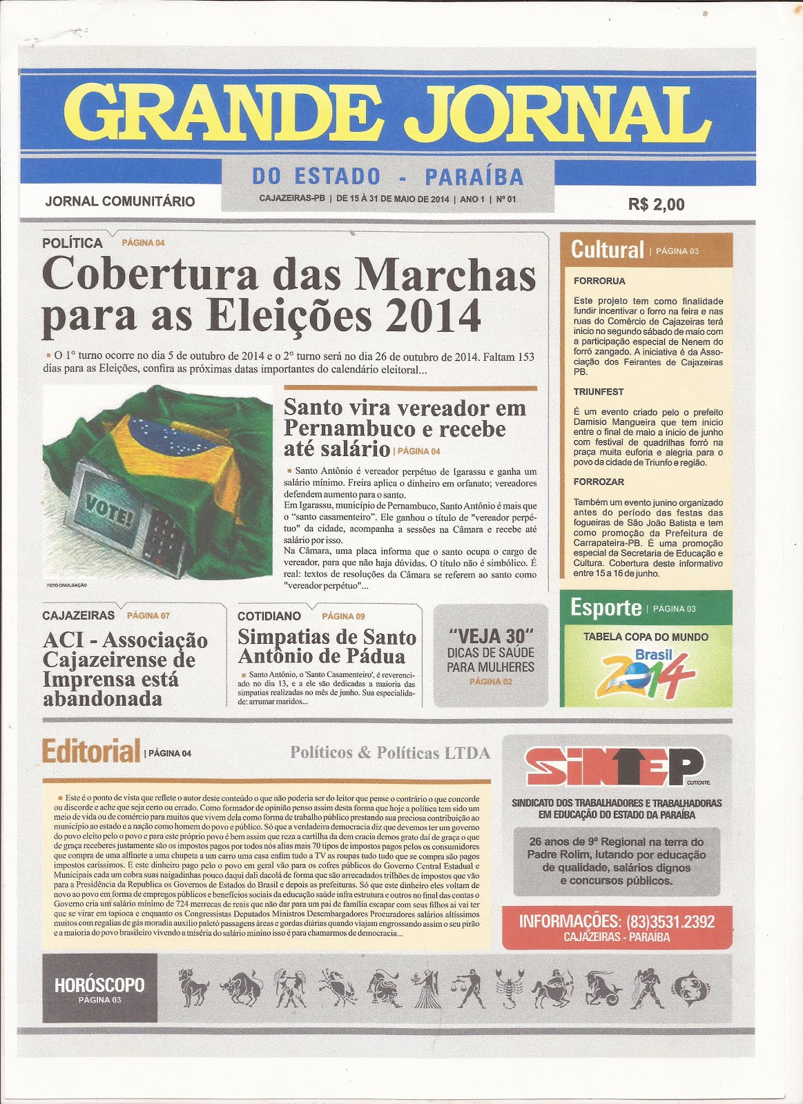 GRANDE JORNAL DO ESTADO PB