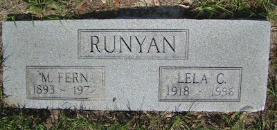 Tombstone of Mary Fern (Newby) Runyan and her daughter Lela Custer Runyan - Rose Hill Memorial Park, Tampa, Florida