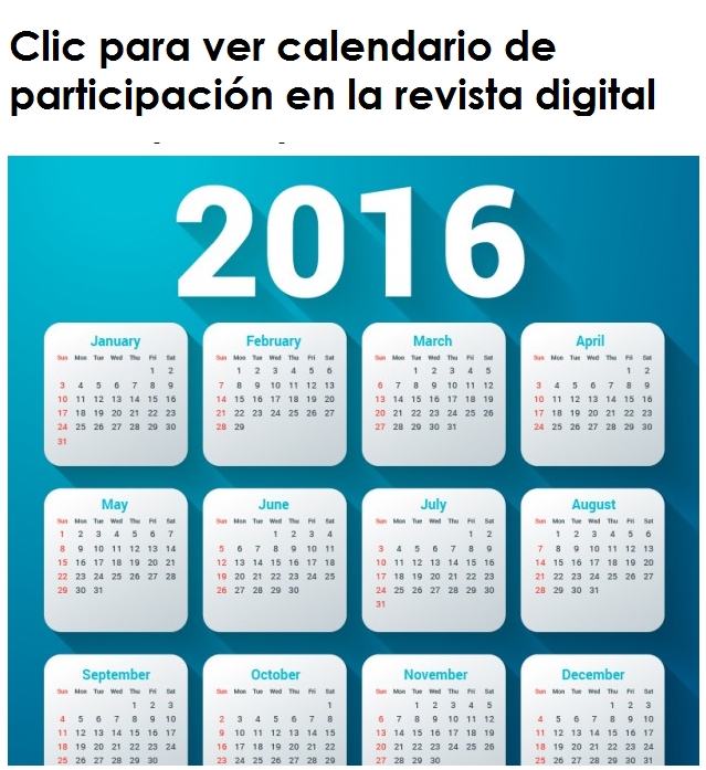 Calendario de participación docente en revista digital