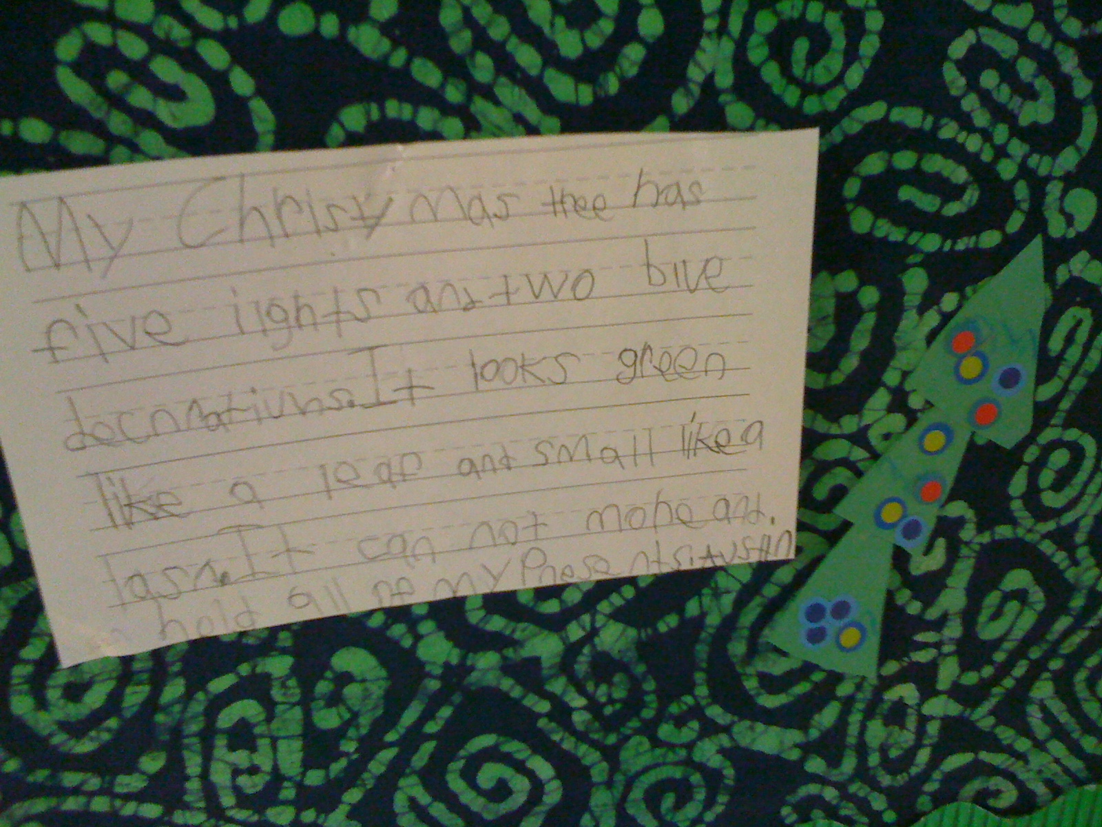 Blackboard An Elementary Education Blog Christmas Tree Descriptive Writing