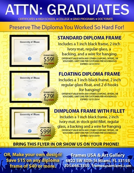 miami diploma framing