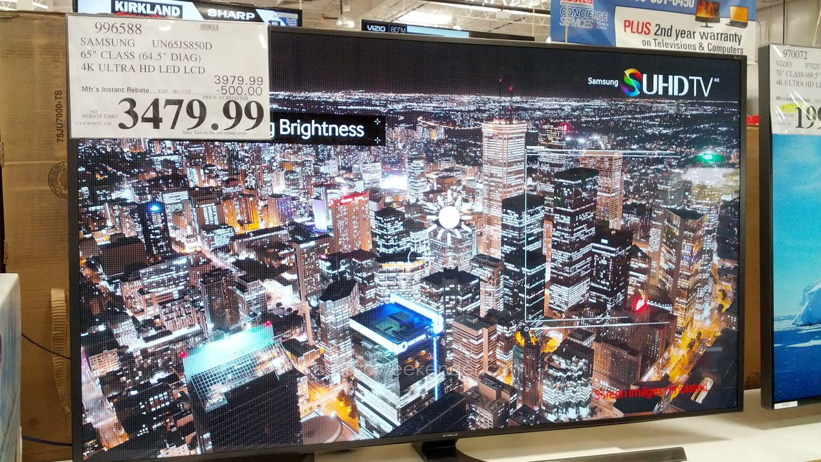 Samsung Un65js850d 65 Ultra Led Lcd Hdtv Costco Weekender